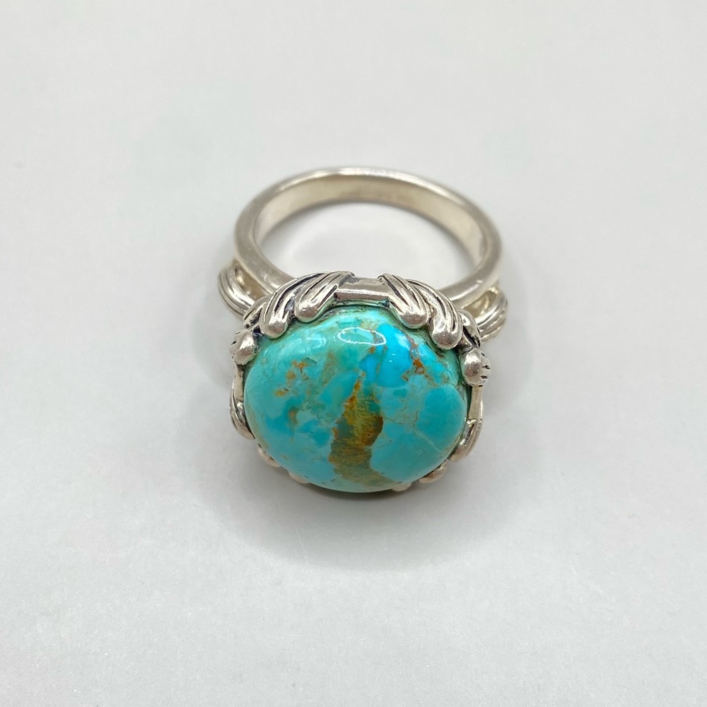 Barse Large Turquoise Statement Ring - image 1